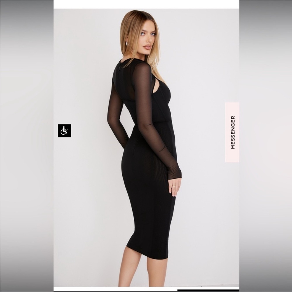 House of CB Ophelia Black Midi Dress • S - Picture 3 of 7